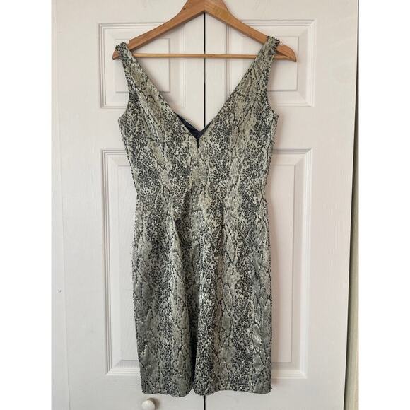 Vintage Cache Snake Print Beaded Sleeveless Satin Cocktail Dress • Size 6 ⬇️ - Picture 4 of 4